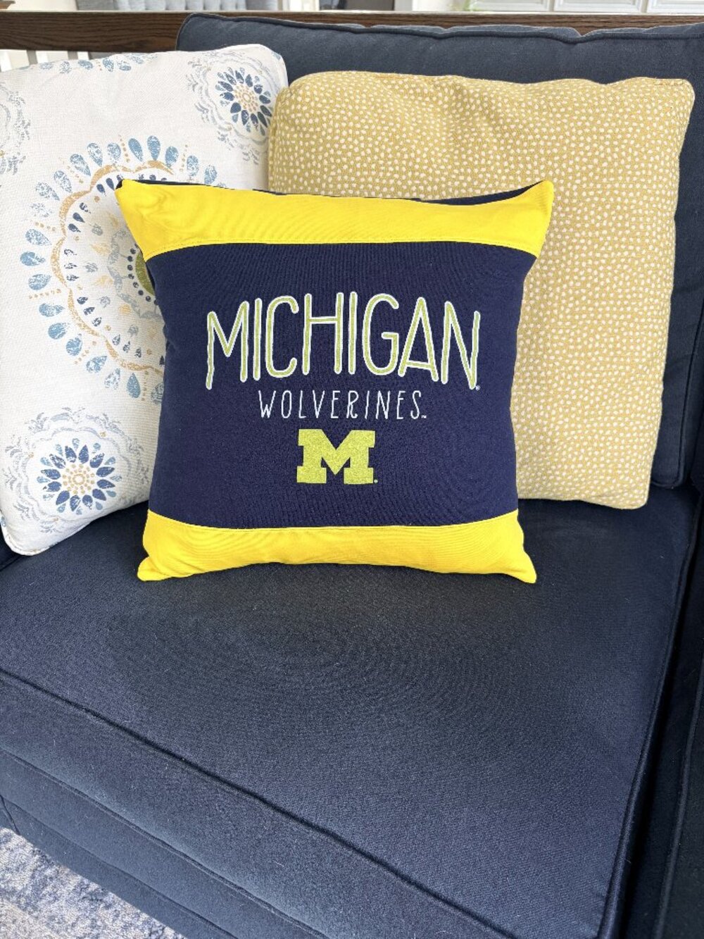 University Michigan Wolverines reworked sweatshirt 16" Throw pillow cover